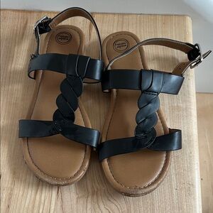 Black Braided Strap Sandals